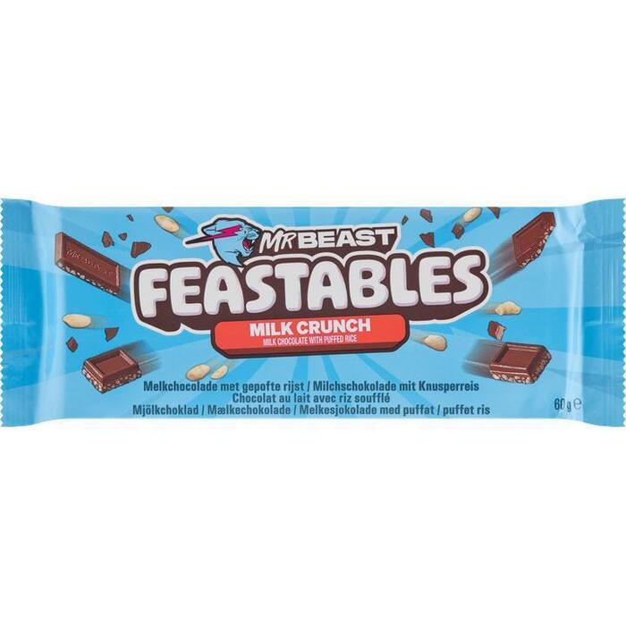 Feastables MrBeast Crunch Melkchocolade met Gepofte Rijst 60g (60g)