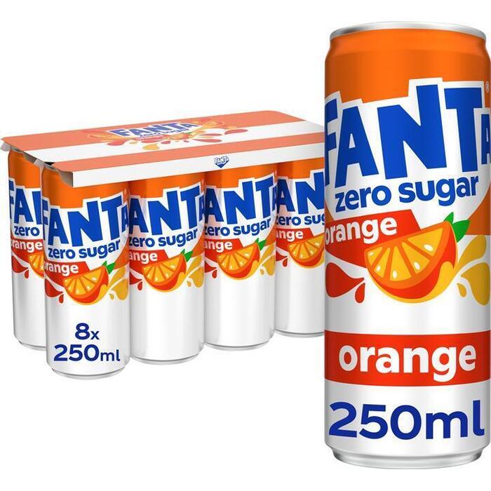 Fanta No Sugar Orange 8 x 250 ml (Set, 8 × 250ml)