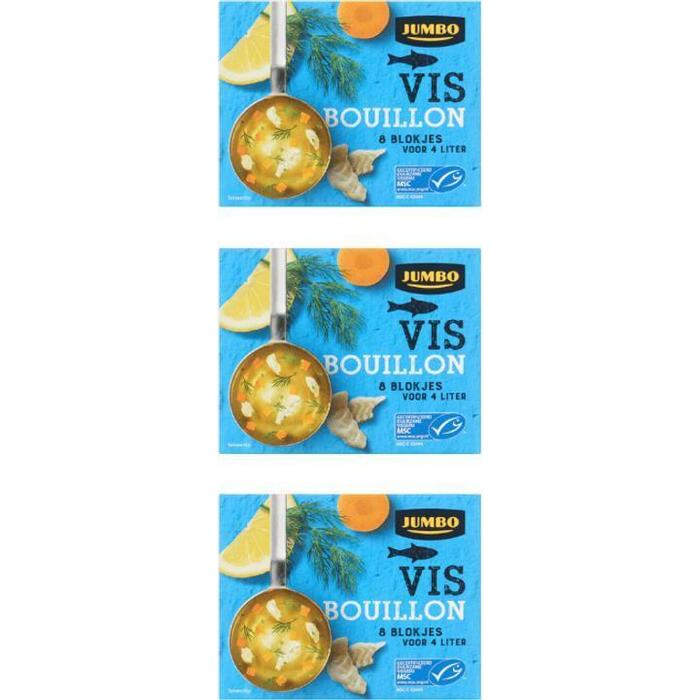 Jumbo Visbouillon 3 x 8 Stuks