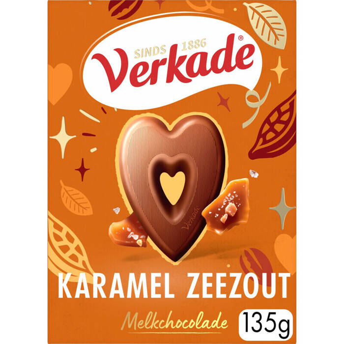 Verkade Hart Melk Karamel/Zeezout 135 g (135g)