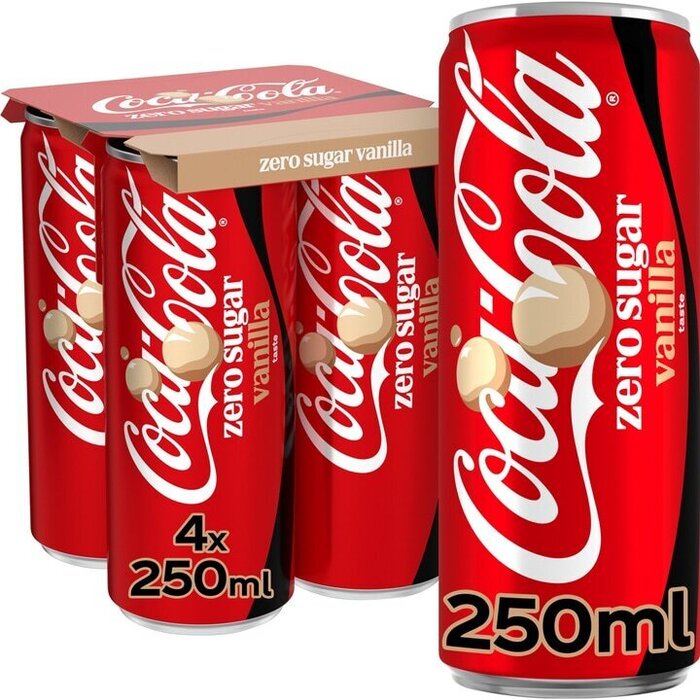 Coca-Cola Zero Sugar Vanilla 4 x 250 ml (4 × 250ml)