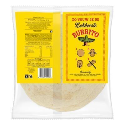AH Tortilla naturel wraps large 6 stuks (370g)