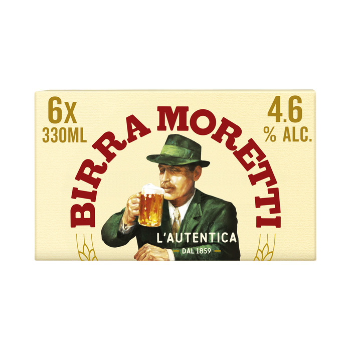 Birra Moretti Italiaans Bier Blik 6 x 33 cl (6 × 33cl)