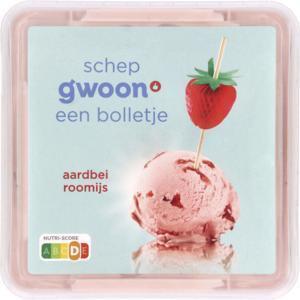 g'woon Aardbei Roomijs 500 g (1L)