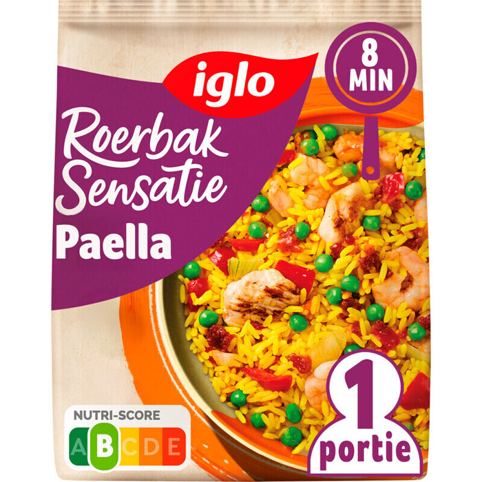 Iglo Roerbaksensatie Sp. paella 450 gr (Zak, 450g)