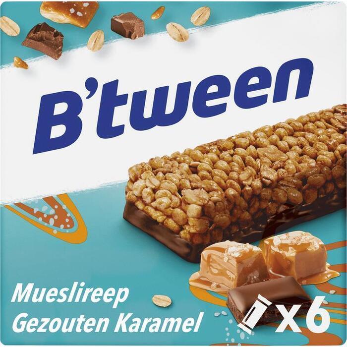 B'tween Mueslireep Gezouten Karamel 6 x 23 g (6 × 23g)