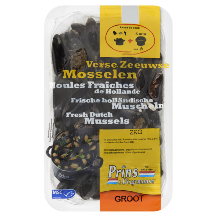 Prins&Dingemanse Grote Zeeuwse mosselen (2kg)