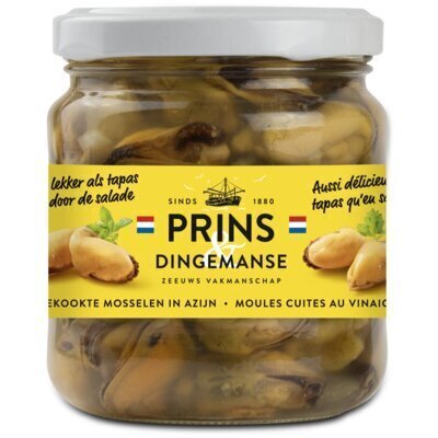 Prins & Dingemanse Gekookte mosselen in azijn (210ml)