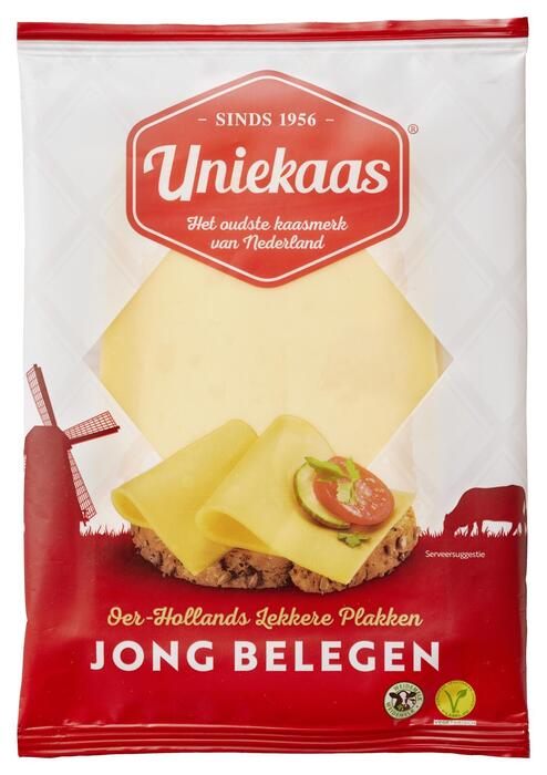 Unie kaas Jong belegen 48+ plakken (Pak, 150g)