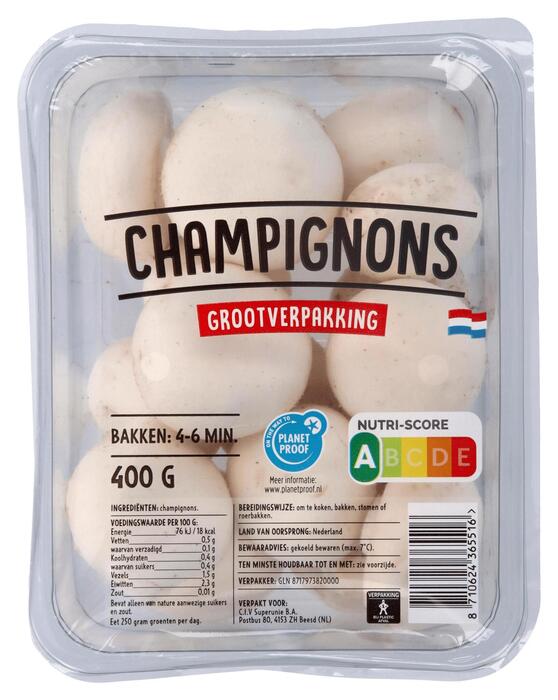 Grote champignons 400 gram (Kuipje, 400g)