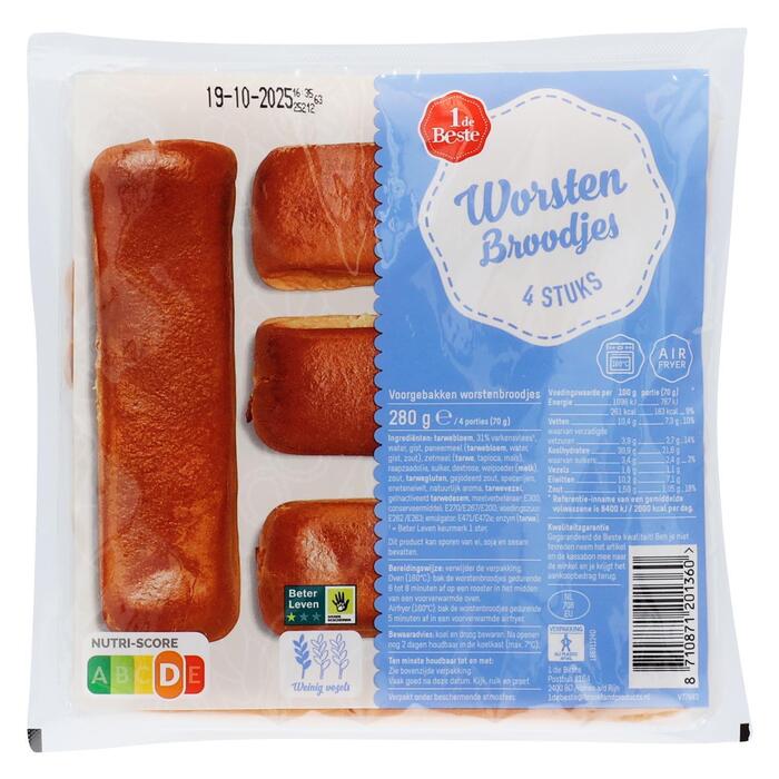 Worstenbroodjes 4 stuks (280g)