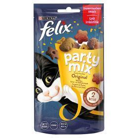 PURINA® FELIX Party Mix Snacks Original met Kip-, Lever- & Kalkoensmaak 60 g (Zak, 60g)