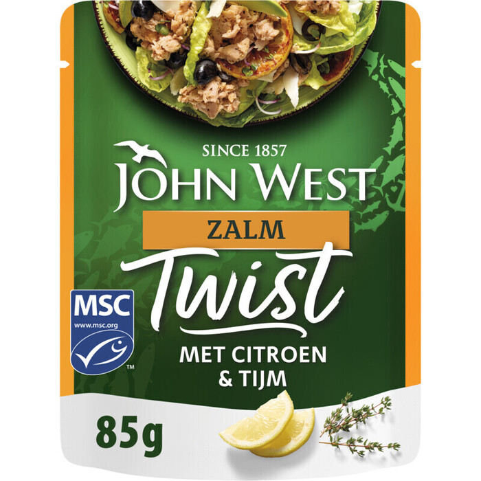 John West Zalm Twist met Citroen & Tijm MSC 85g (Zak, 85g)