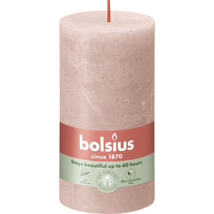 Bolsius Shine rustiek 13 cm misty pink