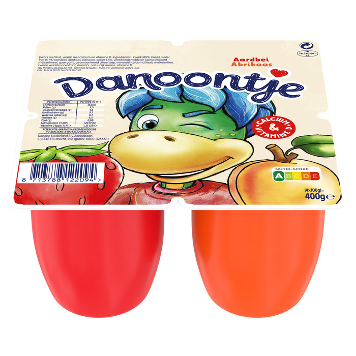  Danone Danoontje aardbei abrikoos (Set, 400g)