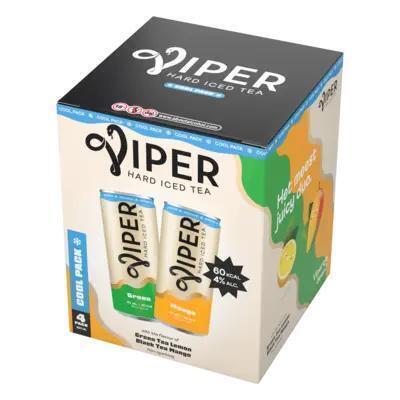 Viper Hard iced tea green & mango cool 4-pack (4 × 250ml)