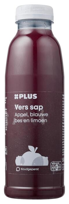 PLUS vers sap appel blauwe bes limoen (Fles, 0.5L)