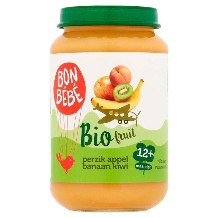 Bonbébé Fruithapje perzik appel banaan kiwi (Pot, 200g)