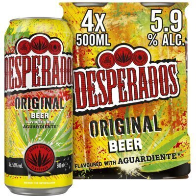 Desperados Original bier 4-pack (blik, 4 × 0.5L)