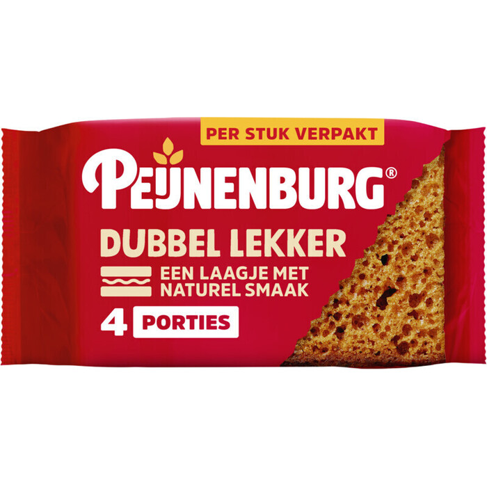 Peijnenburg ontbijtkoek dubbel lekker per stuk verpakt 4 x 49 g (4 × 49g)