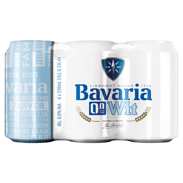 Bavaria - Wit Bier - 0.0% Alcoholvrij - Blik - 6 x 330ML (6 × 33cl)