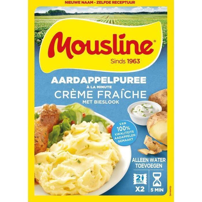 Mousline Aardappelpuree Crème Fraîche Met Bieslook 186g (2 × 93g)