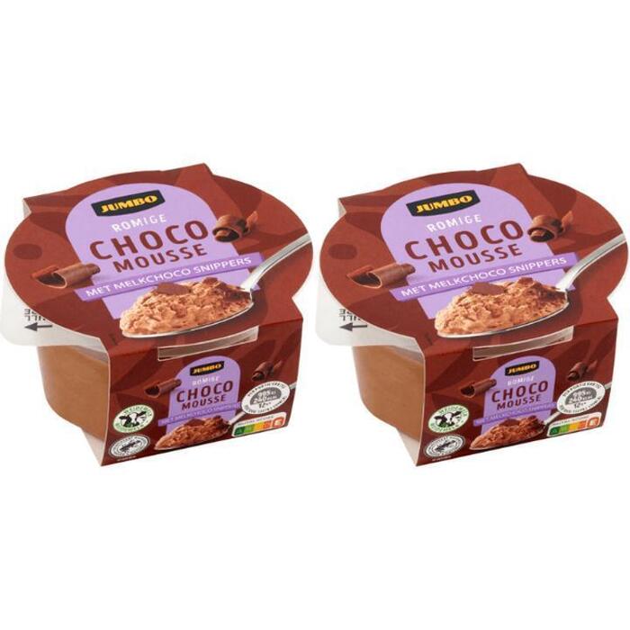 Jumbo Romige Chocomousse met Melkchoco Snippers 2 x 75g (2 × 75g)
