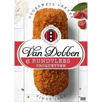 Van Dobben Rundvlees Croquetten 6 x 80 g (Doos, 480g)