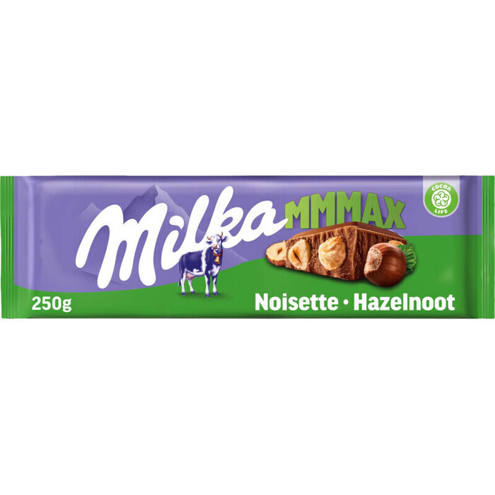 Milka Mmmax melkchocolade hele hazelnoten (plastic, 250g)