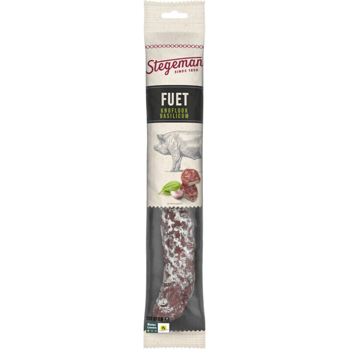 Stegeman Fuet knoflook basilicum (130g)