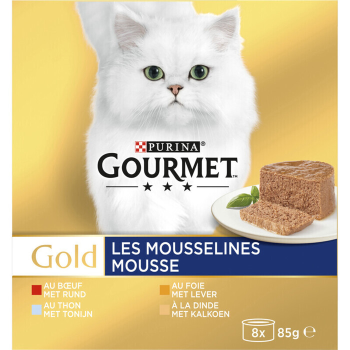 Gourmet Gold Mousse Rund Tonijn (8 × 85g)
