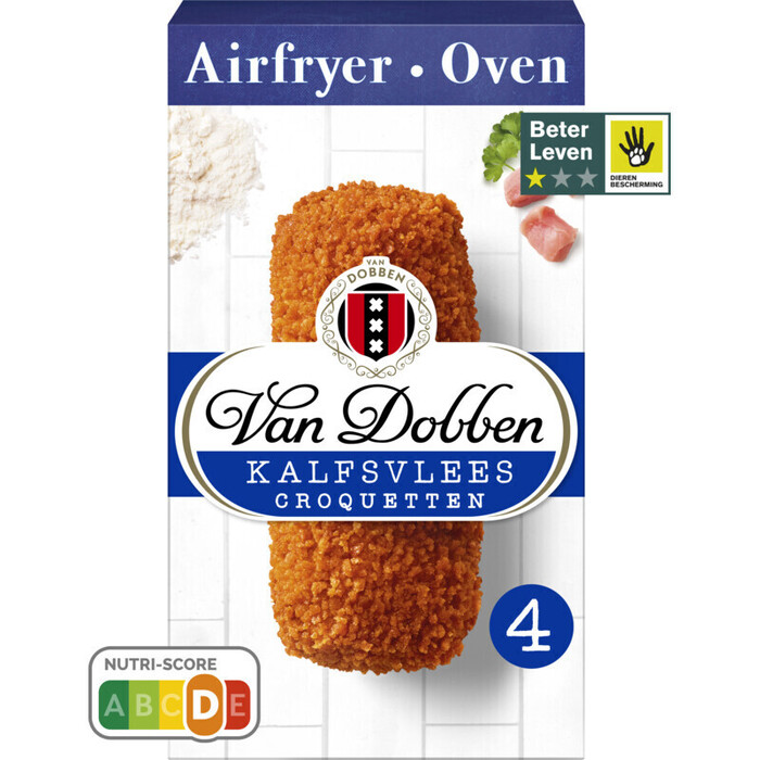 Van Dobben Kalfsvlees Croquetten 4 x 80 g (320g)