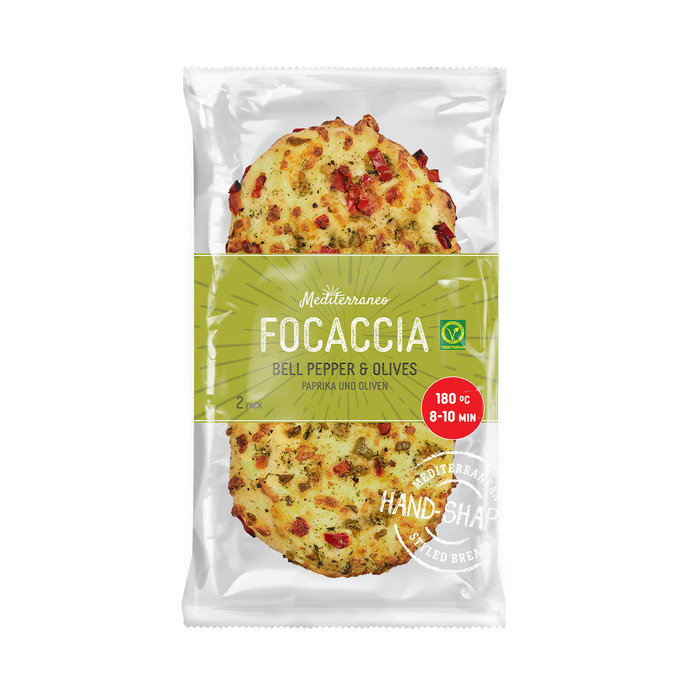 Focaccia paprika olijf (2 × 165g)