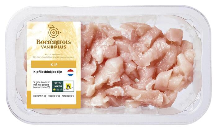 PLUS Boerentrots Kipfiletblokjes fijn
