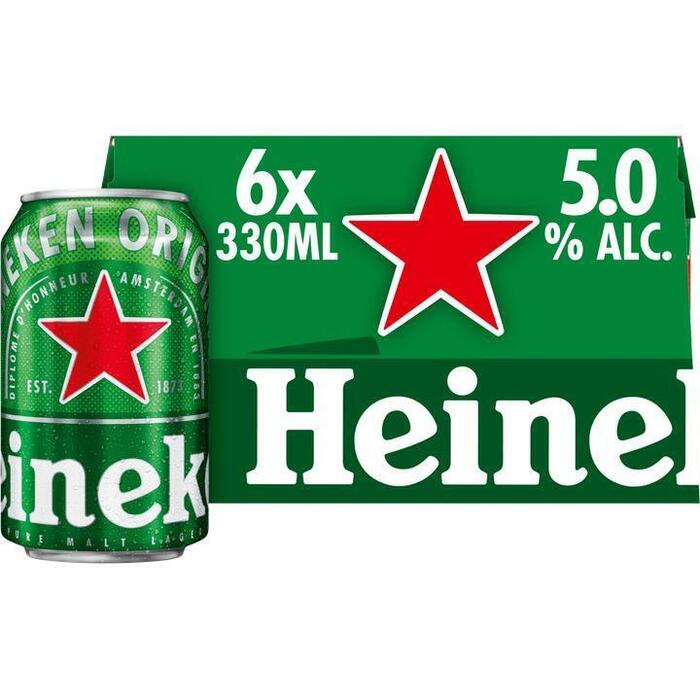 Heineken Premium Pilsener Bier Blik 6 x 33 cl (6 × 33cl)