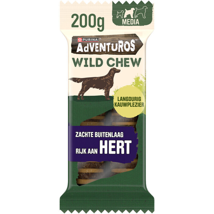Adventuros Wild Chew Rijk aan Hert Medium 200g (200g)