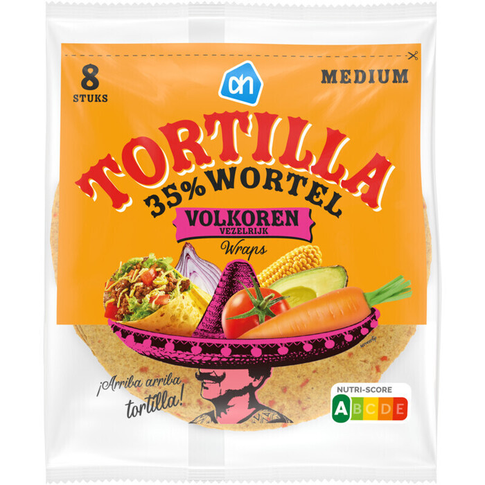 AH Tortilla 35% wortel volkoren wraps (320g)