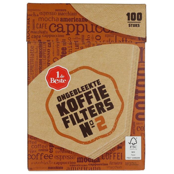 1 de Beste Koffiefilterzakjes nr. 2 ongebleekt