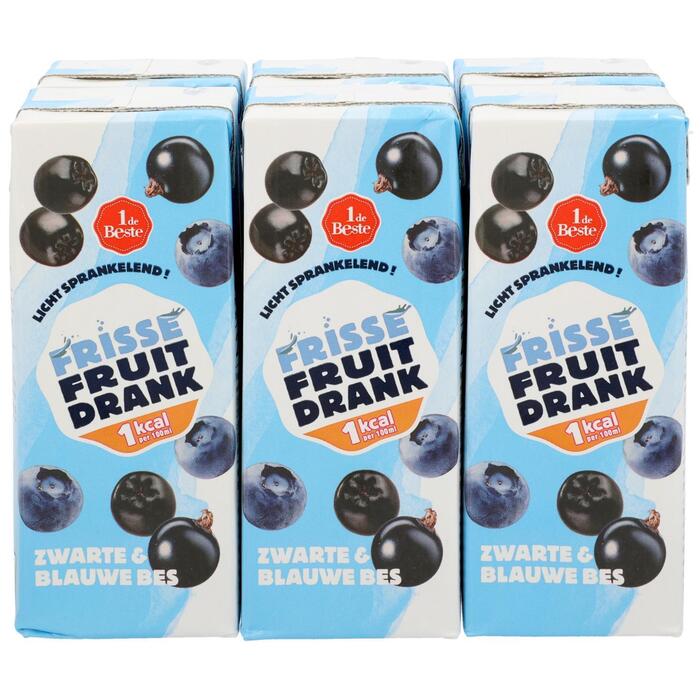 1 de Beste Frisse fruitdrank zwart en blauwe bes 1kcal 6 st. (1.2L)