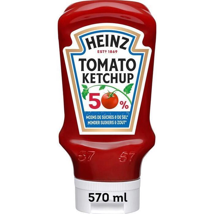 Heinz Tomaten ketchup 50% minder suikers&zout (0.57L)