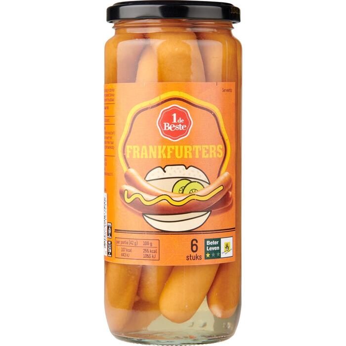 1 de Beste Frankfurters 6 stuks (550g)