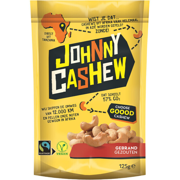 Johnny Cashew Gebrand gezouten (125g)