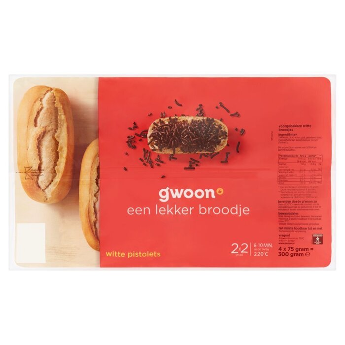 g'woon Pistolets wit (75g)