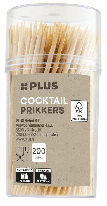 Cocktailprikkers bamboe FSC 65mm