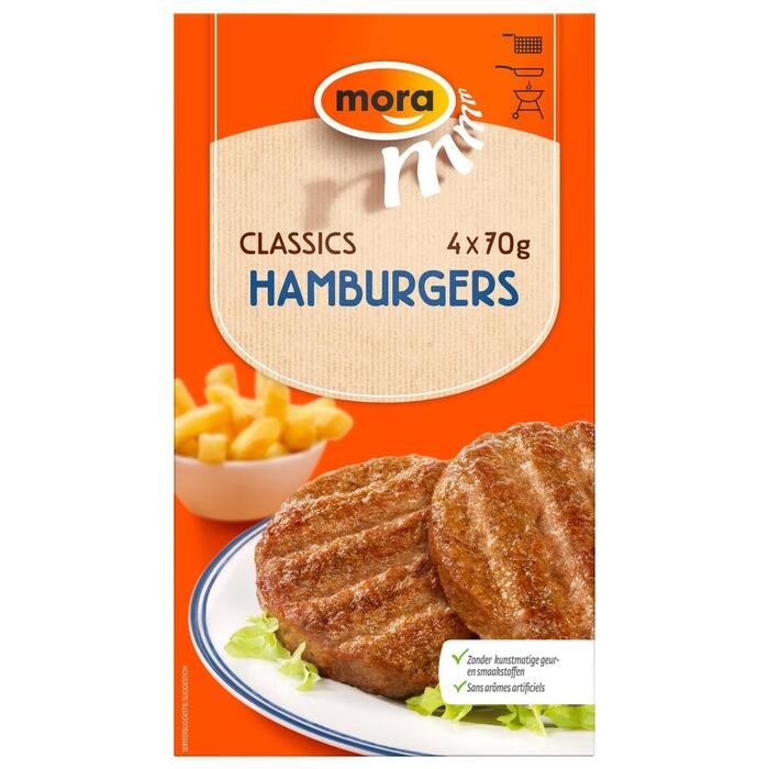 Hamburgers (doos, 4 stuks) (Stuk, 4 × 70g)