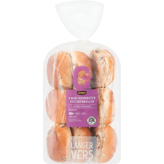 Jumbo - Mini Roomboter Rozijnenbollen - 9 Stuks