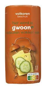 g'woon Beschuit volkoren (125g)
