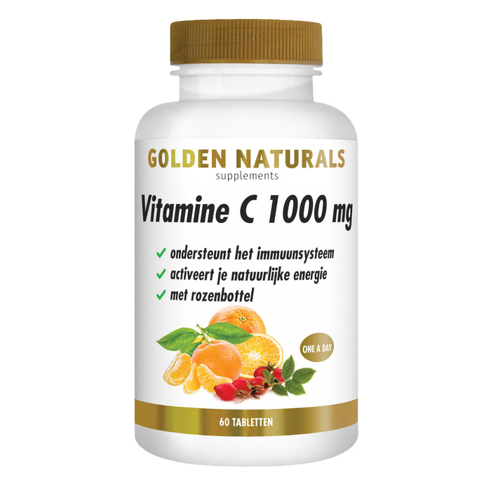 Golden naturals Vitamine C 1000mg met rozenbottel