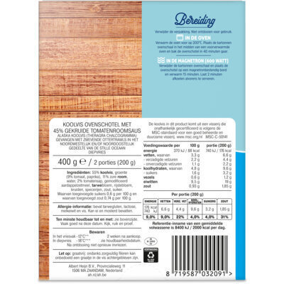 AH Vis ovenschotel met tomaat (400g)