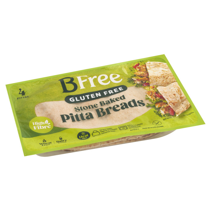 BFree Be Wheat & Gluten Free Pitta Breads Stone Baked 4 x 55 g (4 × 55g)